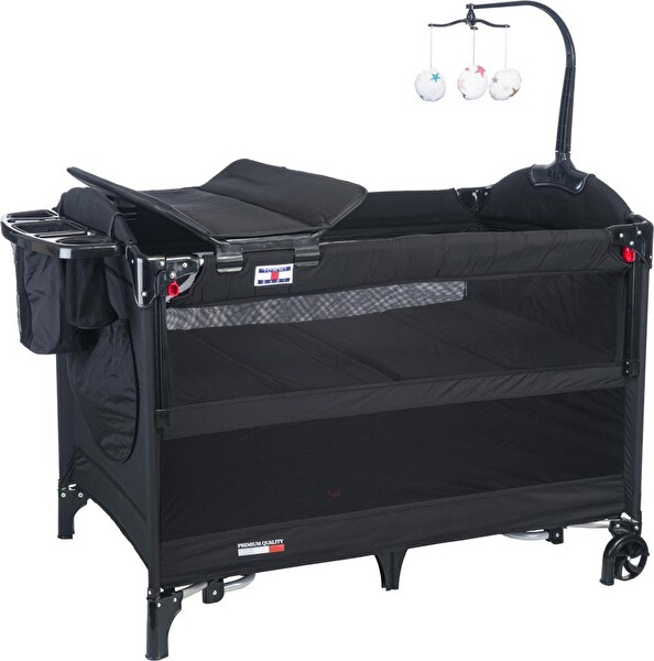 Tommybaby Handy Travel Sistem - Oyun Parkı - Çanta - Bebek Arabası Siyah Yenidoğan Seti