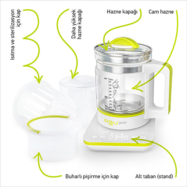 Agu Baby EC8 Çok Fonksiyonlu Bebek Mama Suyu Isıtıcısı