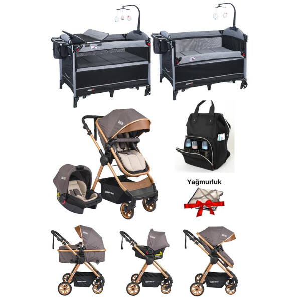 Tommybaby Handy Bebek Arabası Travel Sistem Oyun Parkı Çanta Yenidoğan Seti - Antrasit