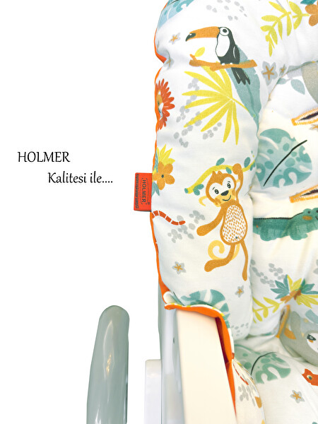 Holmer Leke Tutmaz Organik Mama Sandalyesi Minderi - Kılıfı Max-M Su Yeşili