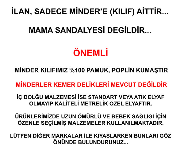 Holmer Organik Mama Sandalyesi Minderi - Kılıfı - Kemer Deliksiz Su Yeşili