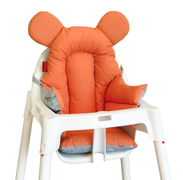 Holmer Leke Tutmaz Organik Mama Sandalyesi Minderi - Kılıfı ML Turuncu