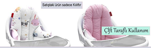 Holmer Leke Tutmaz Organik Mama Sandalyesi Minderi - Kılıfı MD Pembe