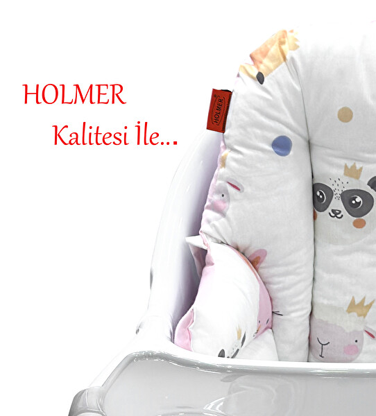 Holmer Leke Tutmaz Organik Mama Sandalyesi Minderi - Kılıfı MD Pembe