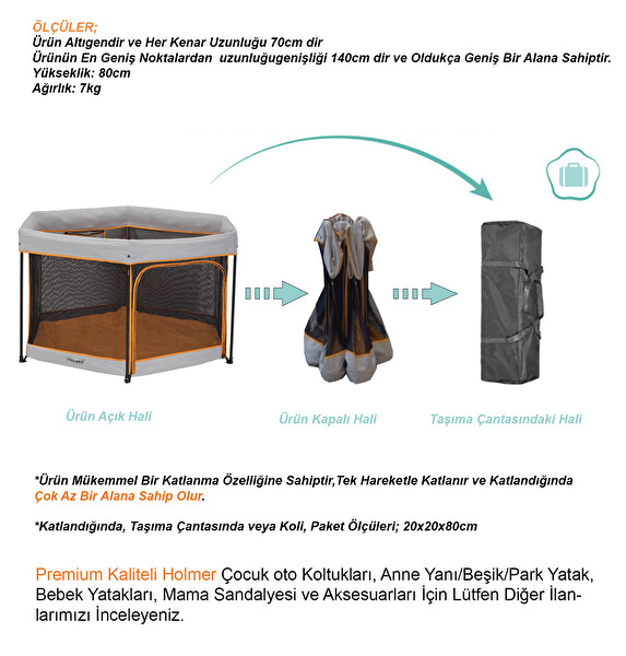 Holmer Yatak Hediyeli Kids Eurostyle Bebek ve Çocuk Oyun Alanı Park Yatak Oyun Parkı Altıgen Yatak