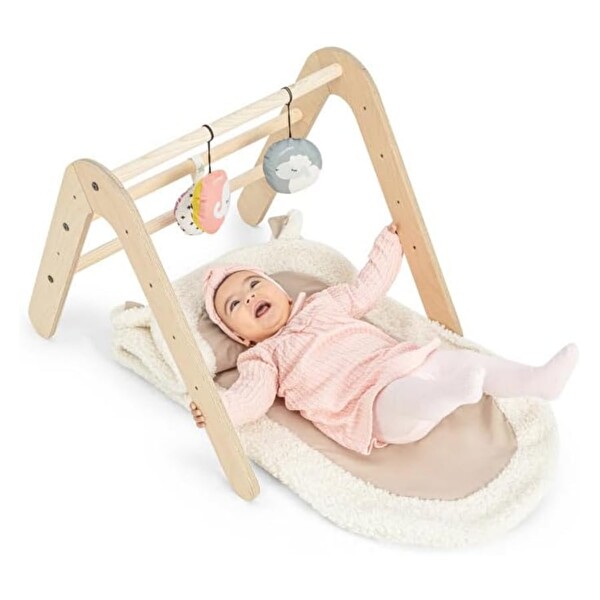 Mamatoyz 17GIMY Doğal Montessori Bebek Egzersiz Oyun Halı Matı ve Kitaplık