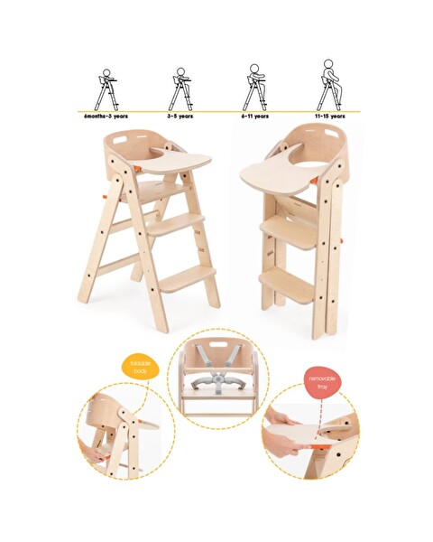 Mamatoyz 10MC Açık Kahverengi Portatif Mama Sandalyesi 85x40x58 CM