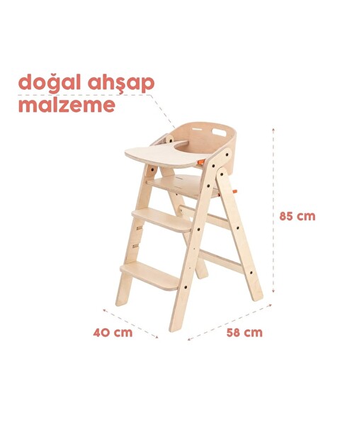 Mamatoyz 10MC Açık Kahverengi Portatif Mama Sandalyesi 85x40x58 CM