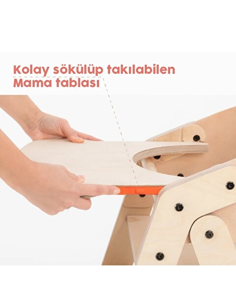 Mamatoyz 10MC Açık Kahverengi Portatif Mama Sandalyesi 85x40x58 CM