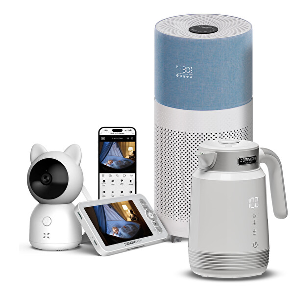 Xenon Smart Akıllı Bebek Kamerası - Hava Temizleyici Mavi ve Kettle Seti