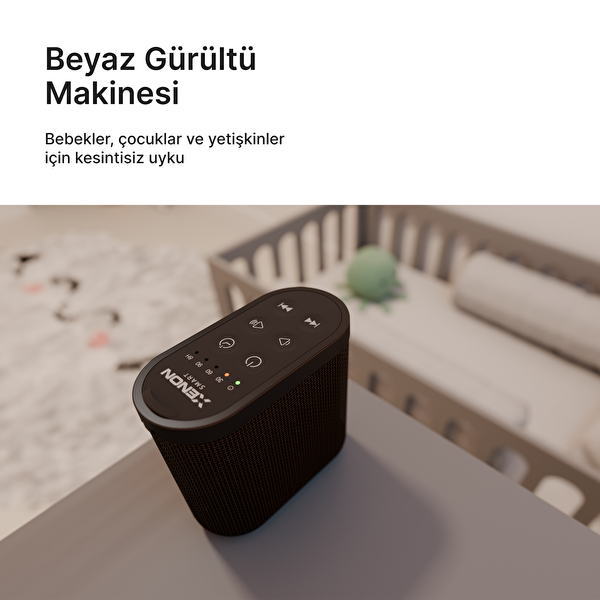 Xenon Smart Akıllı Monitörlü Bebek Kamerası ve Beyaz Gürültü Pış Pış Sesi Bebek Uyku Arkadaşı Seti Siyah