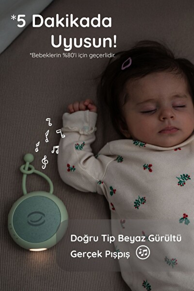 Budizzz Beyaz Gürültü Cihazı Pışpışlı Ninnili Radyasyon İçermeyen Bebek Uyku Arkadaşı - Yeşil