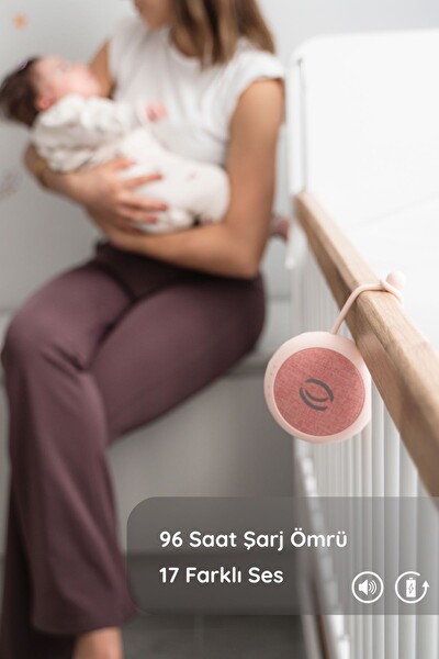 Budizzz Beyaz Gürültü Cihazı Pışpışlı Ninnili Radyasyon İçermeyen Bebek Uyku Arkadaşı - Pembe