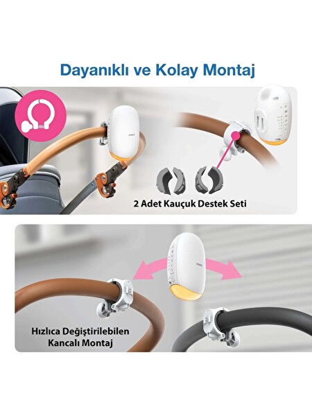 Vtech V-Hush Bebek Arabası için Sesli ve Hareketli Yatıştırıcı Bebek Arabası Sallama Cihazı BC8611