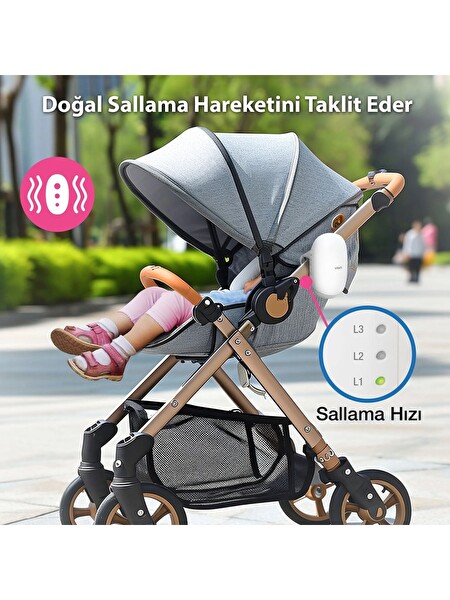Vtech V-Hush Bebek Arabası için Sesli ve Hareketli Yatıştırıcı Bebek Arabası Sallama Cihazı BC8611
