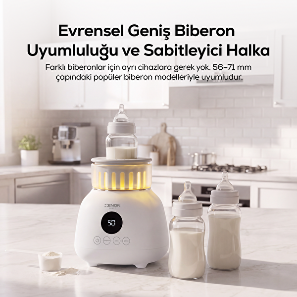 Xenon Smart X1003 Anne Sütü Çözdürme Karıştırıcılı Hassas Sıcaklık Geniş Biberon Uyumlu Biberon Isıtıcı Beyaz