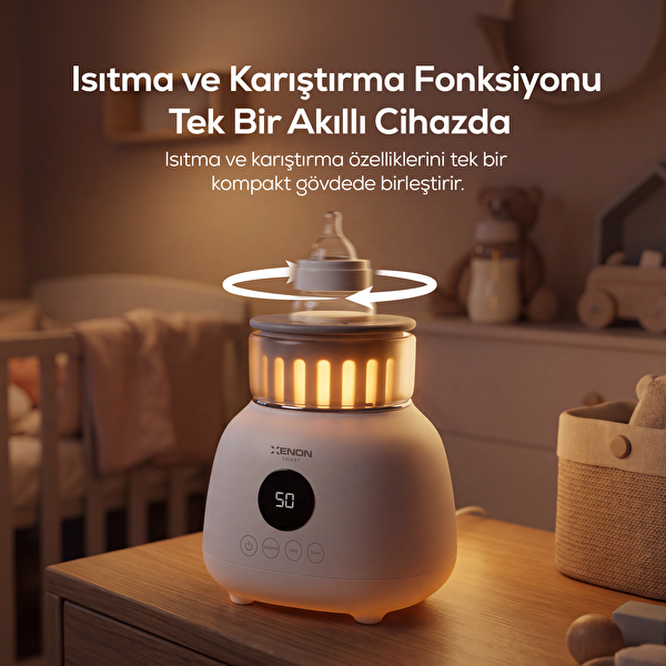 Xenon Smart X1003 Anne Sütü Çözdürme Karıştırıcılı Hassas Sıcaklık Geniş Biberon Uyumlu Biberon Isıtıcı Beyaz