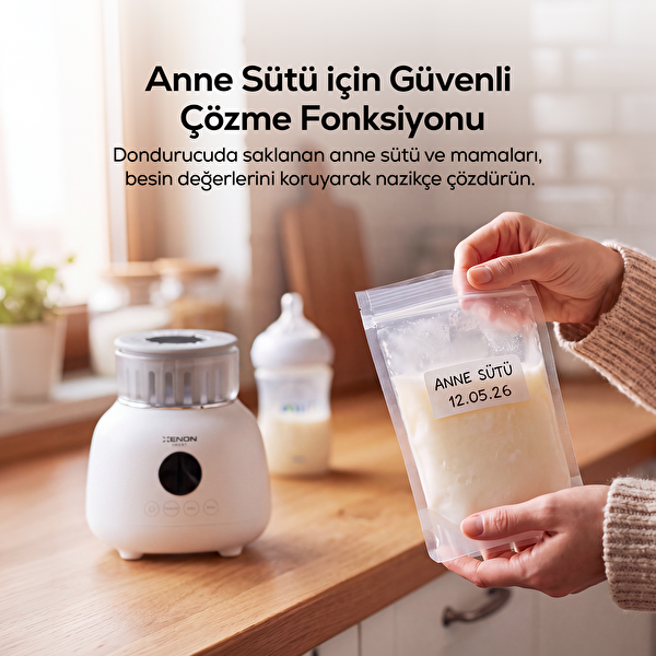 Xenon Smart X1003 Anne Sütü Çözdürme Karıştırıcılı Hassas Sıcaklık Geniş Biberon Uyumlu Biberon Isıtıcı Beyaz