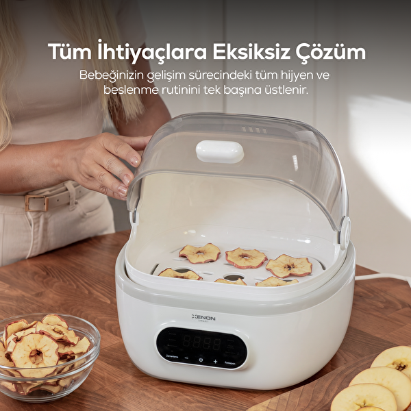 Xenon Smart X1001 Biberon Sterilizatörü Kurutucu Buharlı Mama Isıtıcı Wi-Fi Akıllı Kontrol Beyaz