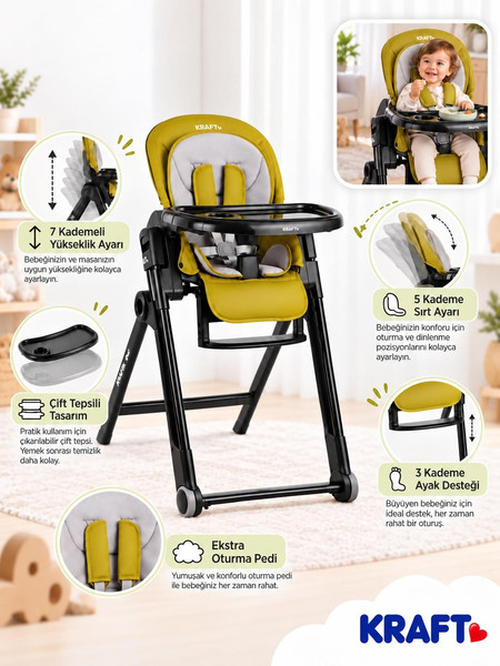 Kraft Chef Yeşil Mama Sandalyesi