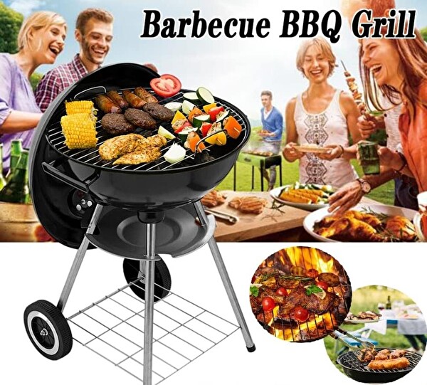 Madfox Cook Kırmızı Siyah Taşınabilir Kömür Barbekü Mangal