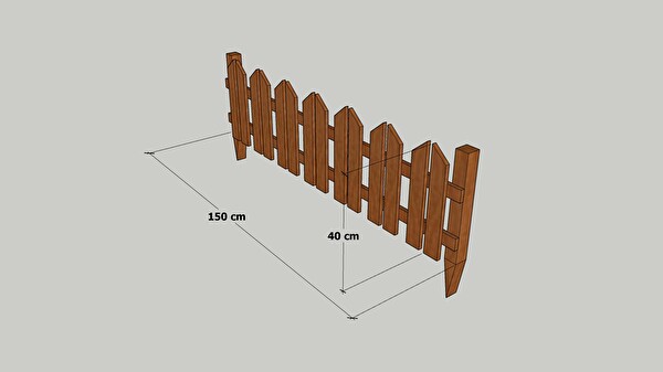 Mandu 40x150x2 CM Ahşap Çit