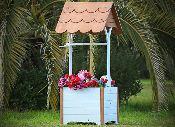 Mandu Ahşap Su Kuyusu Saksı