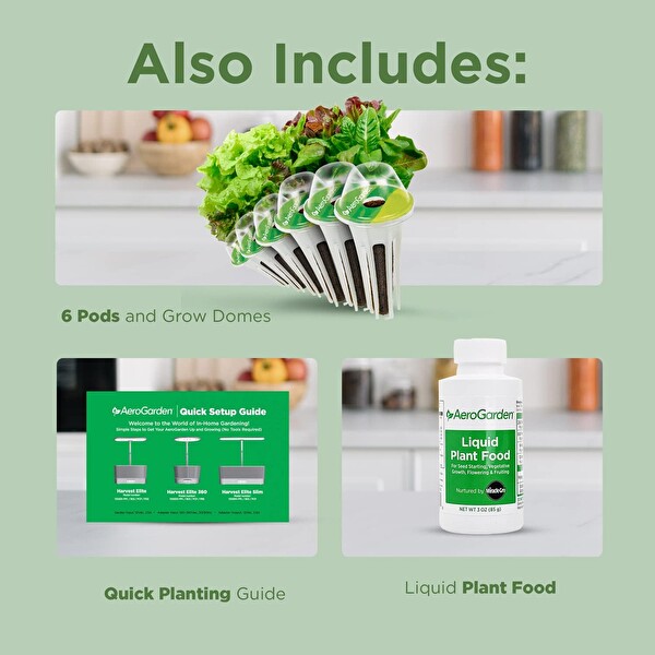 Aero Garden Harvest Elite Paslanmaz Çelik Kapalı Bahçe Topraksız Sistemi