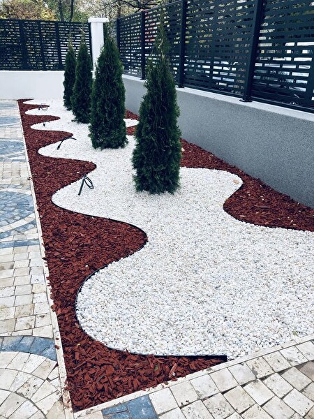 T-May Beyaz Dolomit Taşı 25 KG 2-4 CM Bahçe Süsü ve Akvaryum Dekorasyonu için Dere Çakılı