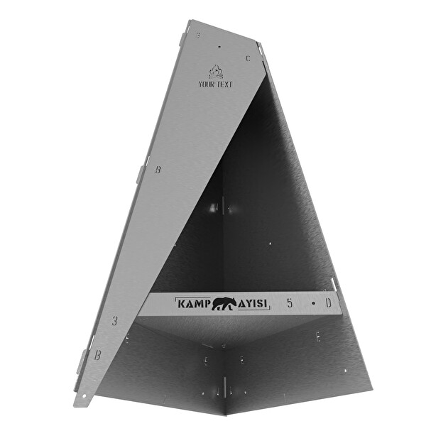 Kamp Ayısı BlazePeak Katlanabilir Outdoor Piramit Soba ve Taşınabilir Bahçe Şöminesi 3 MM Galvaniz Çelik