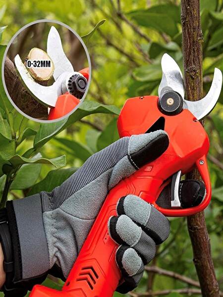 Germany Style 3 Akülü 16.8 V 2.6 Ah Dal Budama Makası - 32 MM Yedek Bıçak