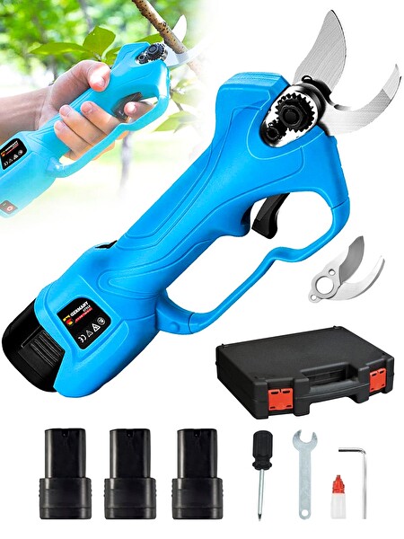 Germany Style 3 Akülü 16.8 V 2Ah Dal Budama Makası - Yedek Bıçak