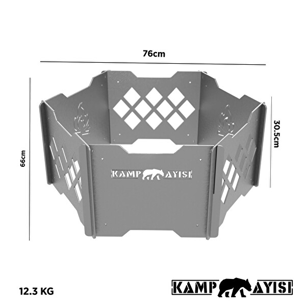 Kamp Ayısı 6Gen Taşınabilir Katlanır Ateş Çukuru