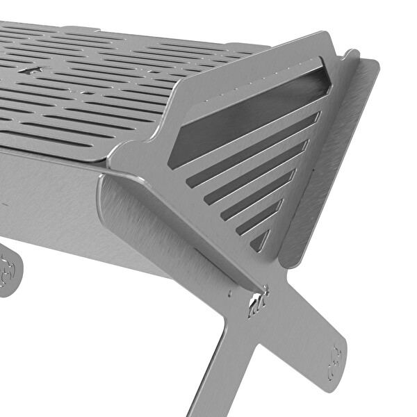 Kamp Ayısı X-Mangal Çelik Katlanabilir Izgara Çantalı Taşınabilir Mangal