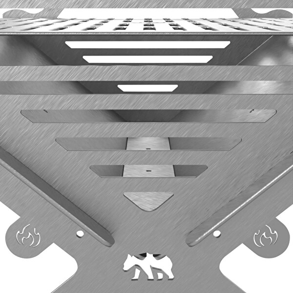 Kamp Ayısı X-Mangal Çelik Katlanabilir Izgara Çantalı Taşınabilir Mangal