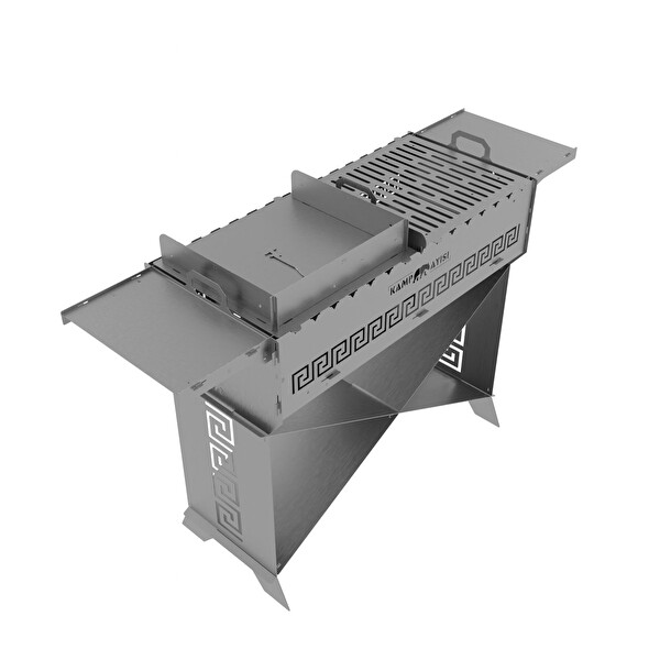 Kamp Ayısı GrillHero Çantalı Katlanır Taşınabilir Modüler Kamp Barbekü İstasyonu - Bagaja Sığar