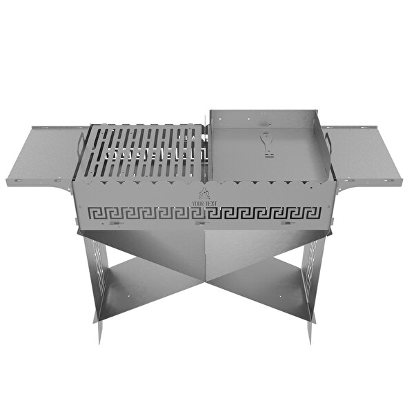 Kamp Ayısı GrillHero Çantalı Katlanır Taşınabilir Modüler Kamp Barbekü İstasyonu - Bagaja Sığar