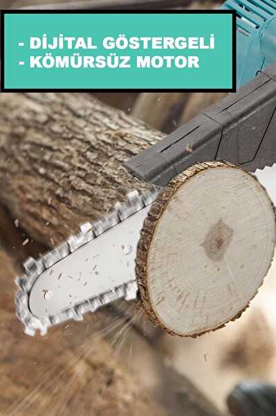 Germany Style Alman Dijital Gösterge Otomatik Yağlamalı Şarjlı El Testeresi Ağaç Odun Dal Kesme Budama