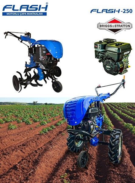 Anadolu Strong Flash 250 Briggs Stratton Amerikan Motorlu Benzinli Çapa Makinesi Şanzımanlı 7 HP 2+1 Vites