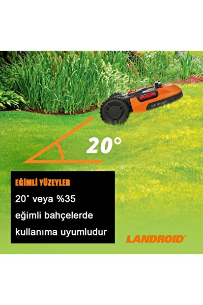 Worx WR155E 20 Volt 5.0 Ah 22 CM Landroid Tam Otonom Kömürsüz Çim Biçme Robotu