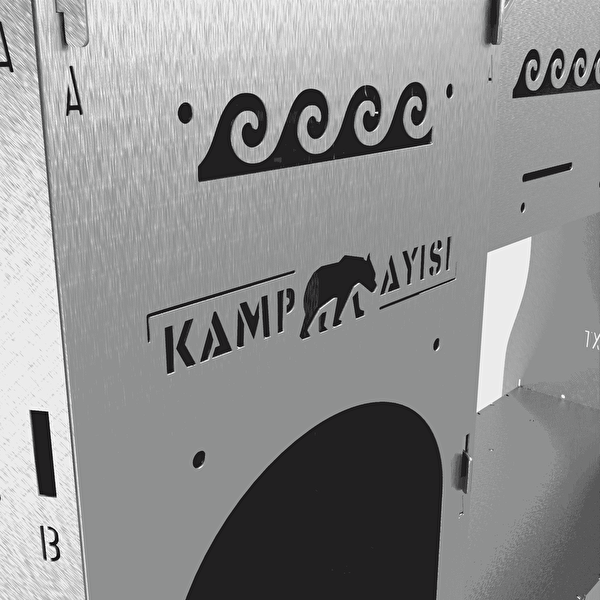 Kamp Ayısı ForgeOut Pro Sobalı ve Izgaralı Taşınabilir Çantalı Katlanabilir 3 MM Çelik Outdoor Mutfak Tezgahı