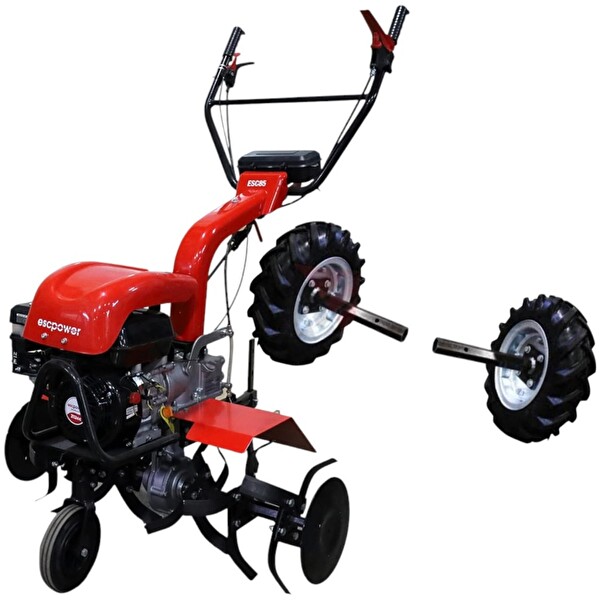 Escpowertools ESC85 Benzinli Çapa Makinesi 3+1 Şanzımanlı 7 Hp Tekerlek Takımı Dahil