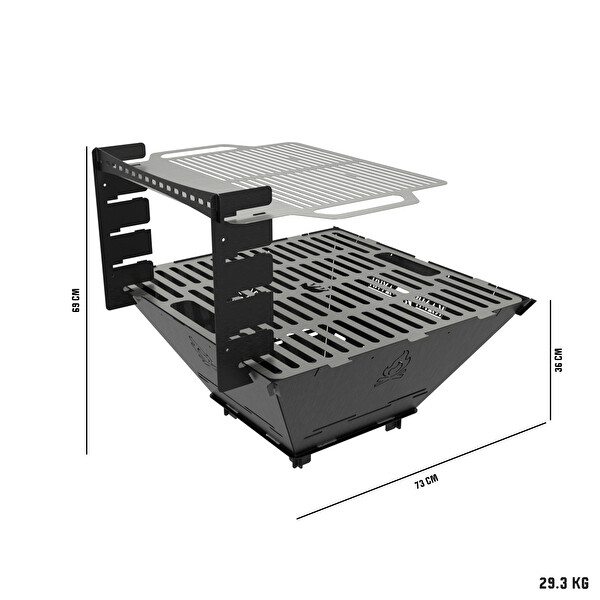 Kamp Ayısı FireNest Grand 3mm Karbon Çelik Ateş Çukuru & Mangal Su Geçirmez Özel Çantalı