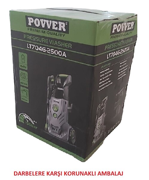 Power Profesyonel Indüksiyon Motorlu Yüksek Basınçlı Yıkama Makinası (2500 W-195 BAR)