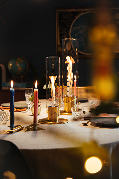 Höfats Spin 90 Gold Silindir Formlu Masaüstü Şömine