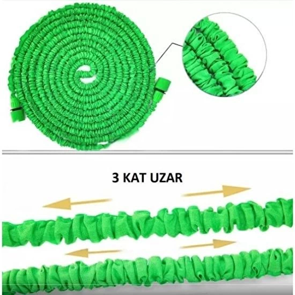 ZHL Tools Tabancalı Bahçe Sulama için 15 Metre Uzayan Hortum