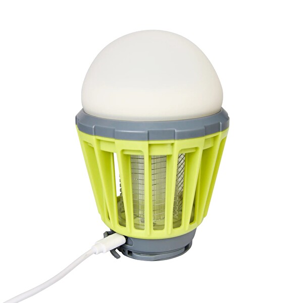 Bix Şarjlı UV LED Böcek Tuzağı 3 Kademeli Fener IPX6 Su Geçirmez Böcek Sivrisinek Kovucu Yeşil