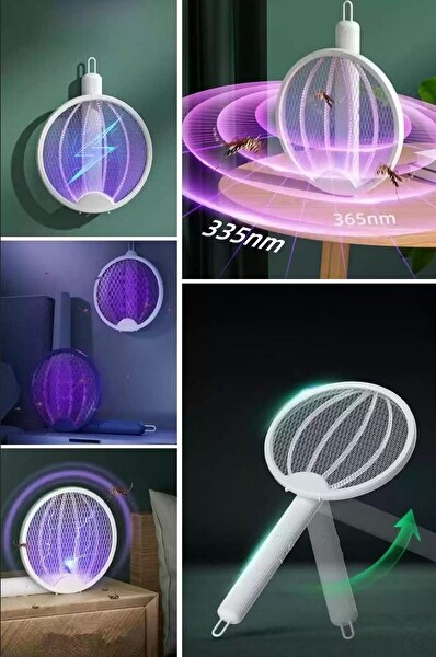 ZHL Tools Asılabilen ve Masaüstü Olabilen 2W Sinek Öldürücü Mor Işıklı Raket