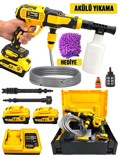 Germany Style 8005VFX Çift Akülü Şarjlı Oto Yıkama Makinesi Araç Köpük Yıkama Makinesi - Eldiven