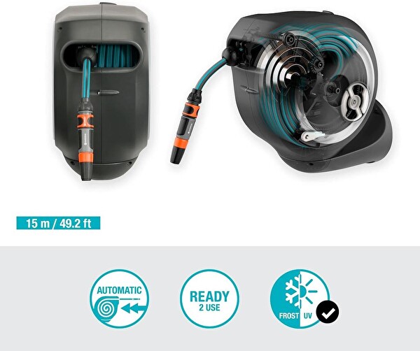 Gardena 18602 Duvara Monte Hortum Makarası RollUp S 15 M